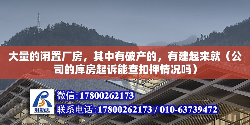 大量的閑置廠房，其中有破產(chǎn)的，有建起來就（公司的庫房起訴能查扣押情況嗎）