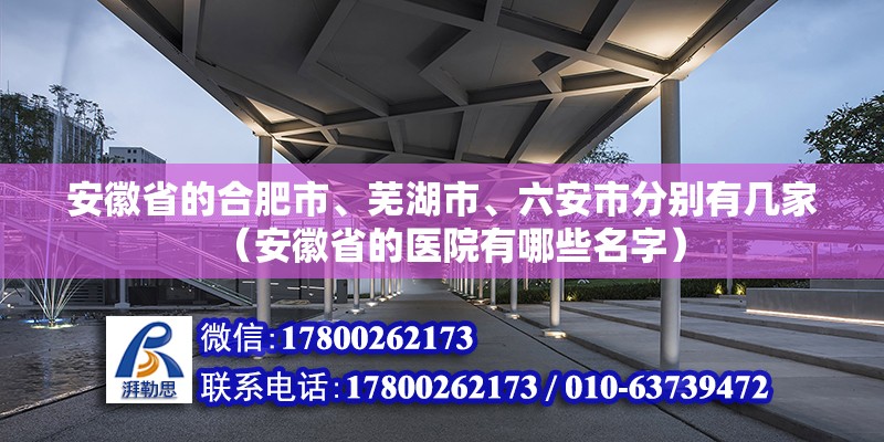 安徽省的合肥市、蕪湖市、六安市分別有幾家（安徽省的醫院有哪些名字）