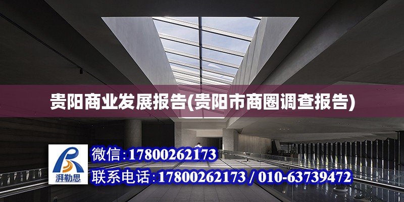 貴陽商業發展報告(貴陽市商圈調查報告) 建筑消防施工