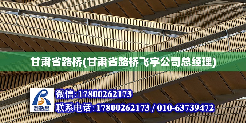 甘肅省路橋(甘肅省路橋飛宇公司總經理) 建筑施工圖設計