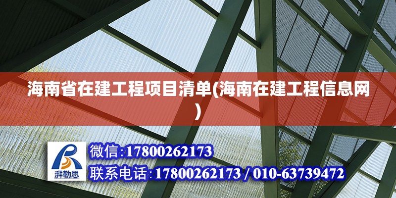 海南省在建工程項目清單(海南在建工程信息網) 鋼結構蹦極設計