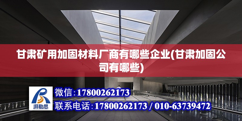 甘肅礦用加固材料廠商有哪些企業(yè)(甘肅加固公司有哪些) 結(jié)構(gòu)橋梁鋼結(jié)構(gòu)設(shè)計