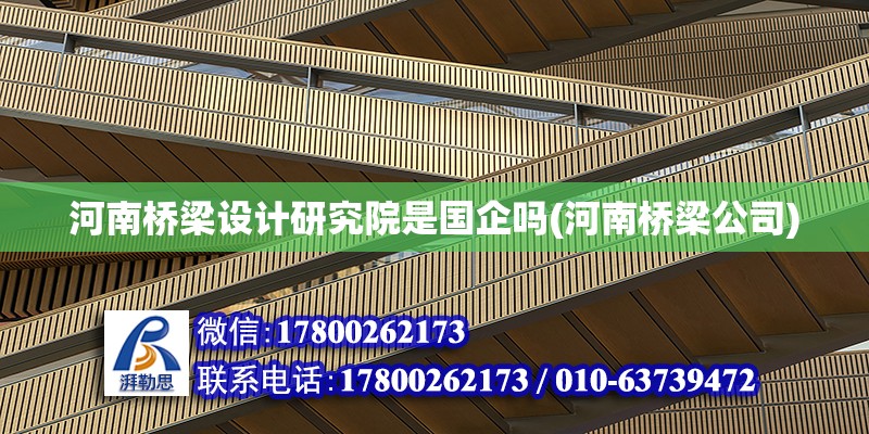 河南橋梁設計研究院是國企嗎(河南橋梁公司) 鋼結構蹦極設計