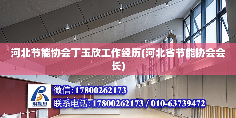 河北節能協會丁玉欣工作經歷(河北省節能協會會長)