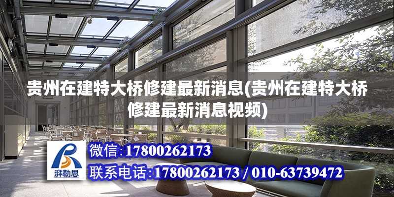 貴州在建特大橋修建最新消息(貴州在建特大橋修建最新消息視頻)