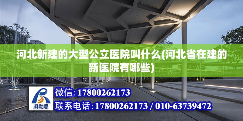 河北新建的大型公立醫院叫什么(河北省在建的新醫院有哪些)