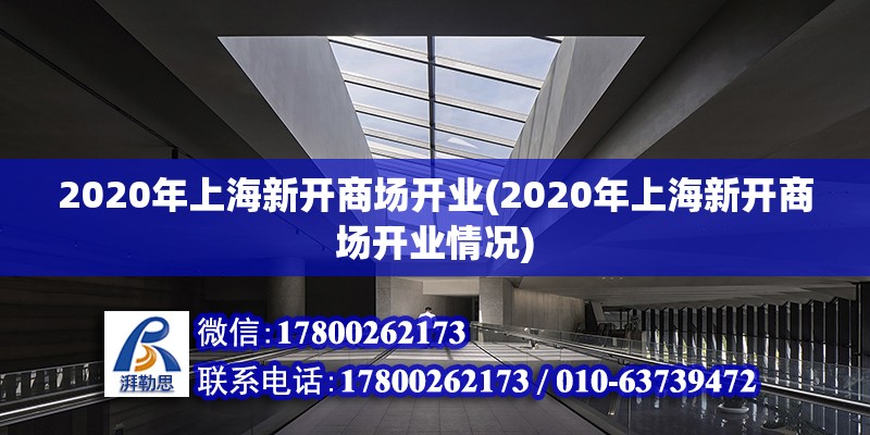 2020年上海新開商場開業(2020年上海新開商場開業情況)