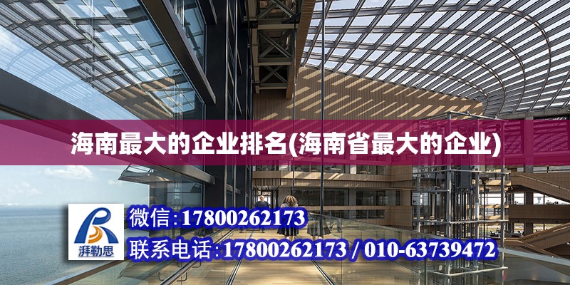 海南最大的企業(yè)排名(海南省最大的企業(yè)) 結構工業(yè)鋼結構設計