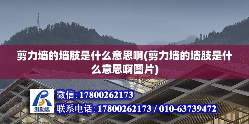 剪力墻的墻肢是什么意思啊(剪力墻的墻肢是什么意思啊圖片) 鋼結構玻璃棧道施工