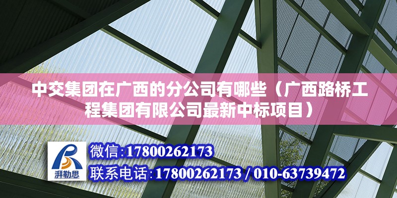 中交集團在廣西的分公司有哪些（廣西路橋工程集團有限公司最新中標項目）