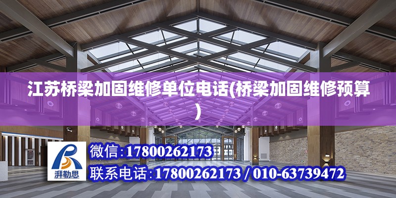 江蘇橋梁加固維修單位電話(橋梁加固維修預(yù)算) 結(jié)構(gòu)機(jī)械鋼結(jié)構(gòu)設(shè)計(jì)