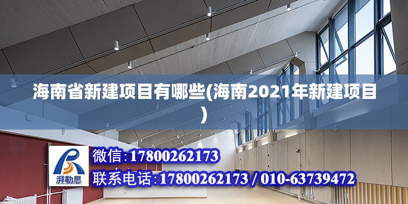 海南省新建項目有哪些(海南2021年新建項目)