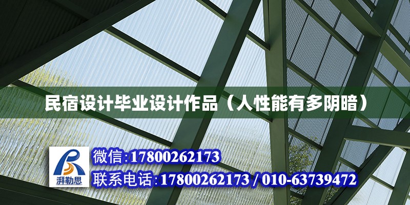 民宿設計畢業(yè)設計作品（人性能有多陰暗） 裝飾家裝施工