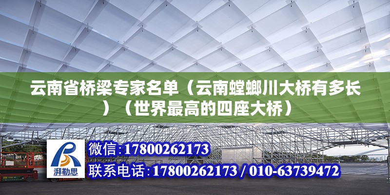 云南省橋梁專家名單（云南螳螂川大橋有多長）（世界最高的四座大橋）