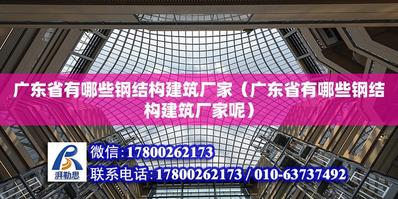 廣東省有哪些鋼結構建筑廠家（廣東省有哪些鋼結構建筑廠家呢）