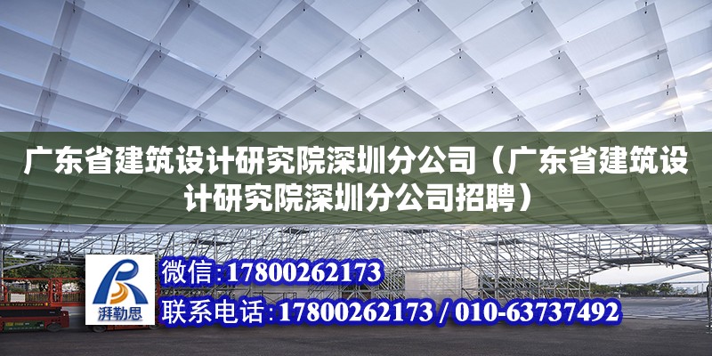 廣東省建筑設計研究院深圳分公司（廣東省建筑設計研究院深圳分公司招聘）