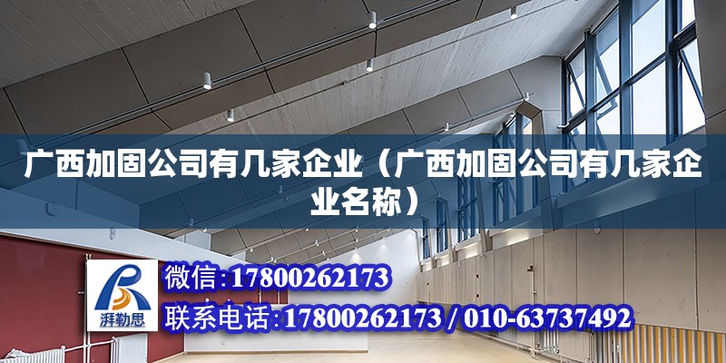 廣西加固公司有幾家企業（廣西加固公司有幾家企業名稱）