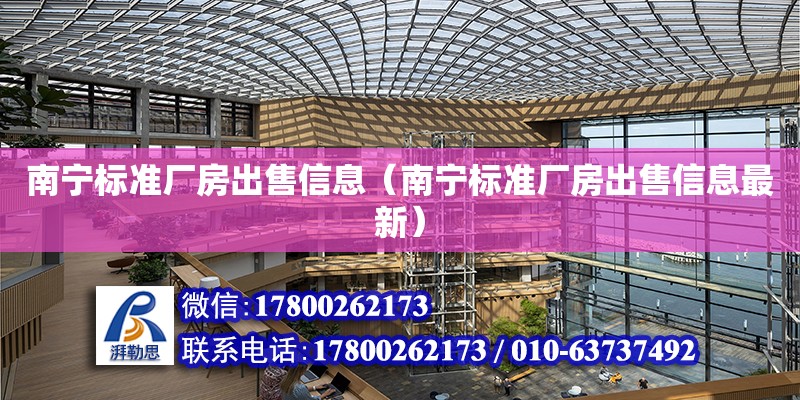 南寧標準廠房出售信息（南寧標準廠房出售信息最新） 鋼結構網架設計