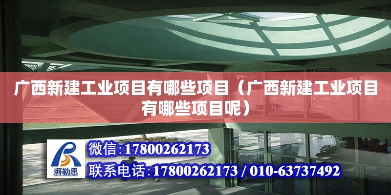 廣西新建工業項目有哪些項目（廣西新建工業項目有哪些項目呢）