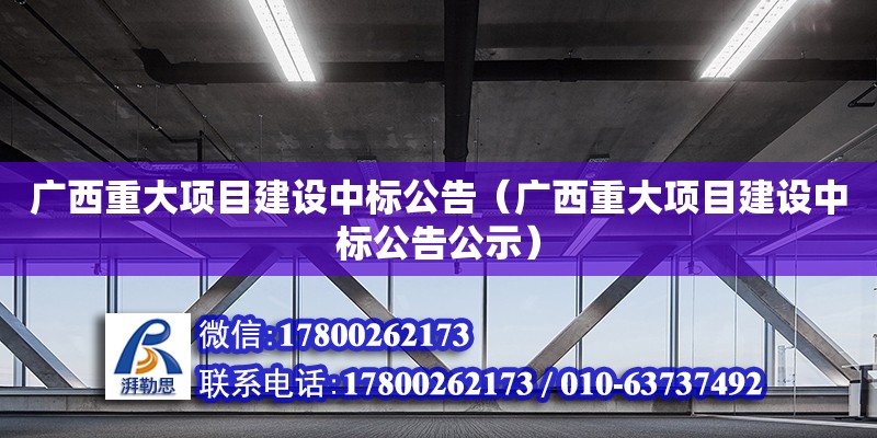 廣西重大項目建設中標公告（廣西重大項目建設中標公告公示）