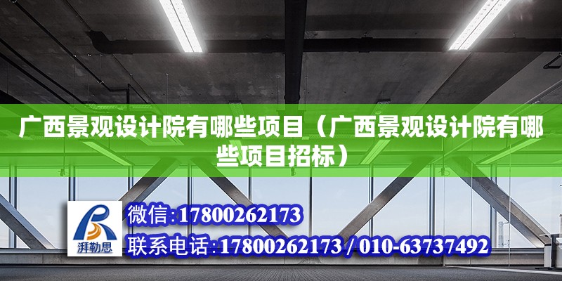 廣西景觀設計院有哪些項目（廣西景觀設計院有哪些項目招標）