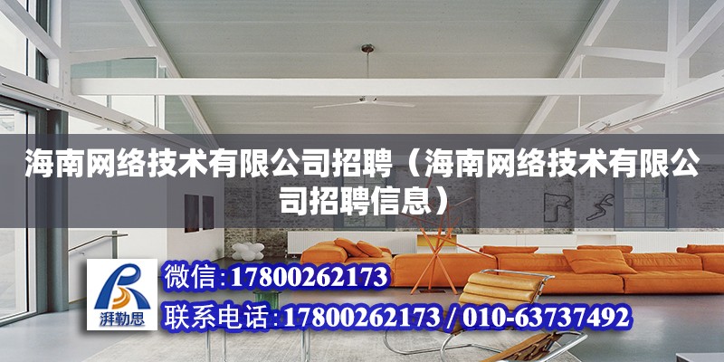 海南網絡技術有限公司招聘（海南網絡技術有限公司招聘信息）