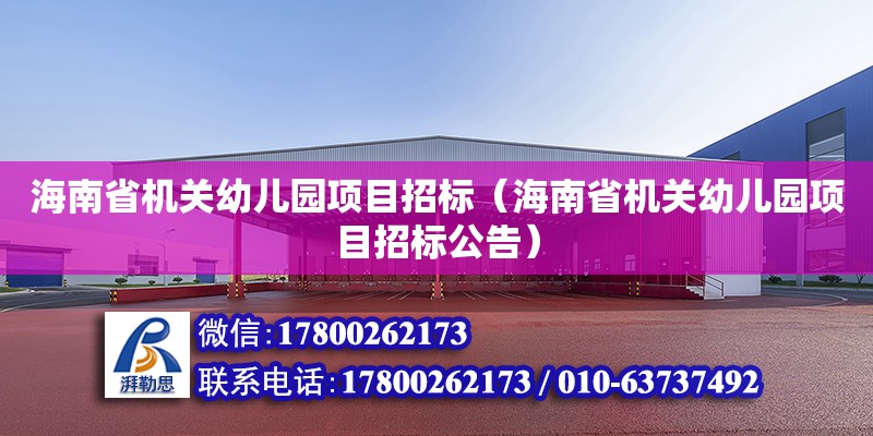 海南省機關幼兒園項目招標（海南省機關幼兒園項目招標公告）