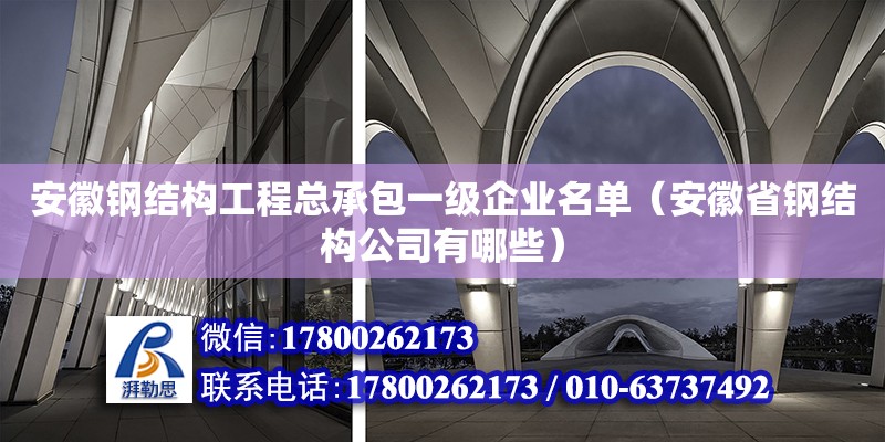 安徽鋼結構工程總承包一級企業名單（安徽省鋼結構公司有哪些） 鋼結構蹦極設計