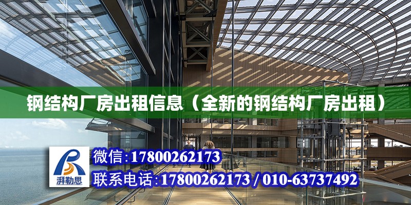 鋼結構廠房出租信息（全新的鋼結構廠房出租） 鋼結構蹦極設計