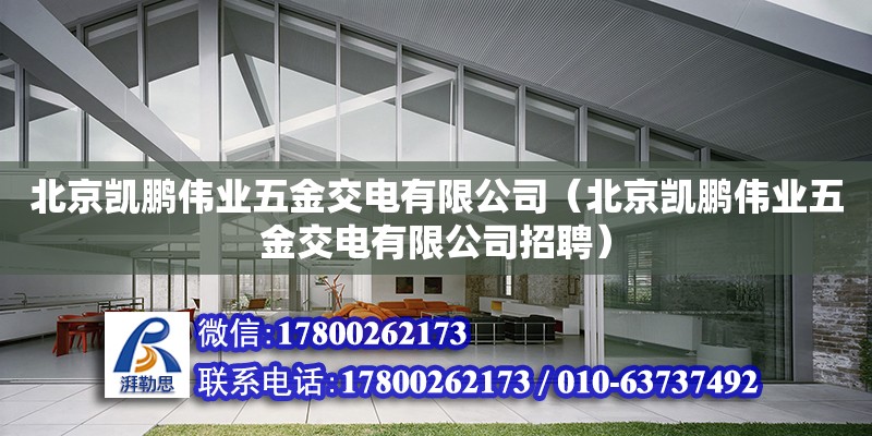 北京凱鵬偉業五金交電有限公司（北京凱鵬偉業五金交電有限公司招聘）