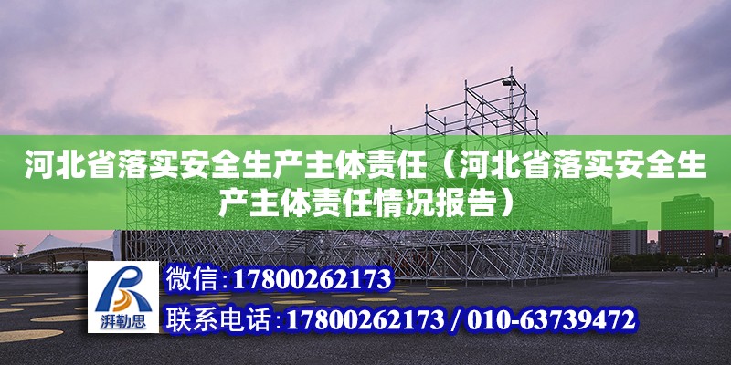 河北省落實安全生產主體責任（河北省落實安全生產主體責任情況報告） 鋼結構網架設計