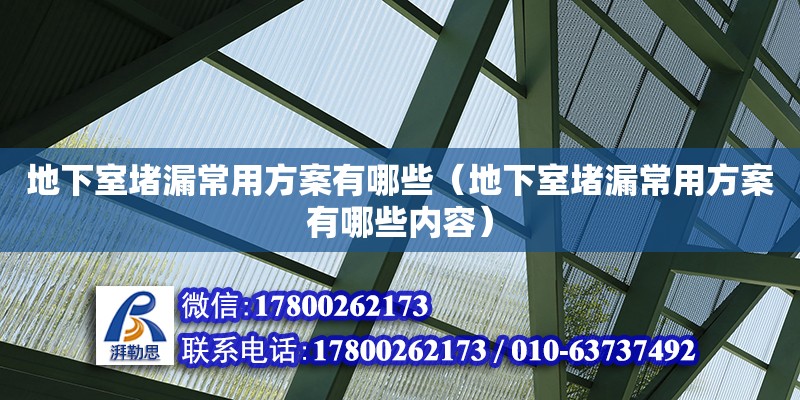 地下室堵漏常用方案有哪些（地下室堵漏常用方案有哪些內(nèi)容）