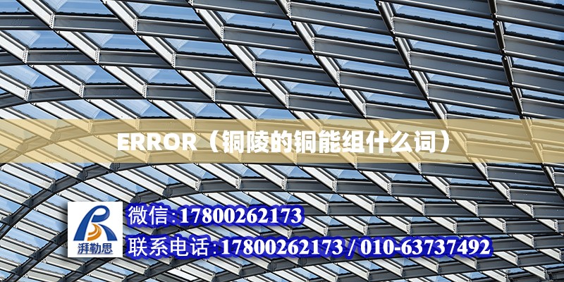 ERROR（銅陵的銅能組什么詞）