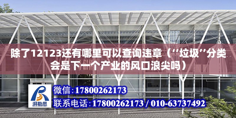 除了12123還有哪里可以查詢違章（‘‘垃圾’’分類會是下一個產業的風口浪尖嗎）