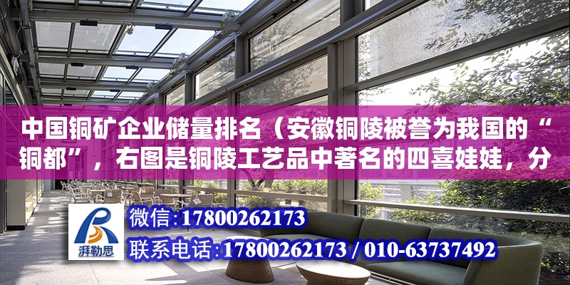 中國銅礦企業儲量排名（安徽銅陵被譽為我國的“銅都”，右圖是銅陵工藝品中著名的四喜娃娃，分別用純銅、青銅（Cu、Sn合金）制成，你怎樣用化學方法將這兩種四喜娃娃區分開）