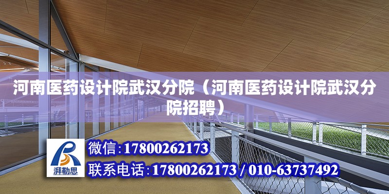 河南醫(yī)藥設計院武漢分院（河南醫(yī)藥設計院武漢分院招聘）