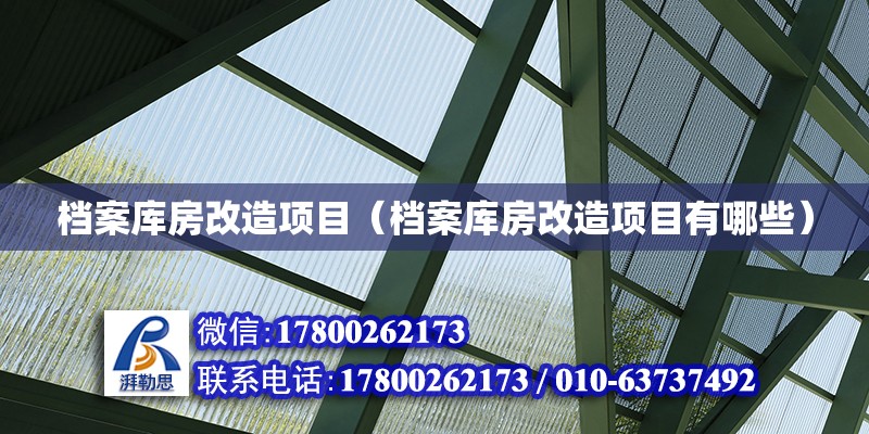 檔案庫房改造項目（檔案庫房改造項目有哪些）