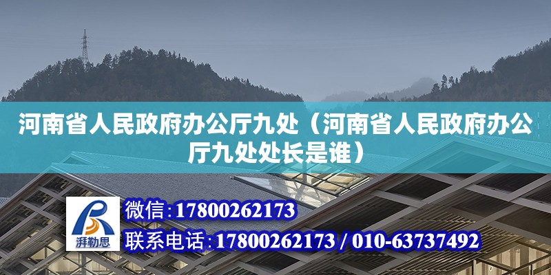 河南省人民政府辦公廳九處（河南省人民政府辦公廳九處處長是誰）