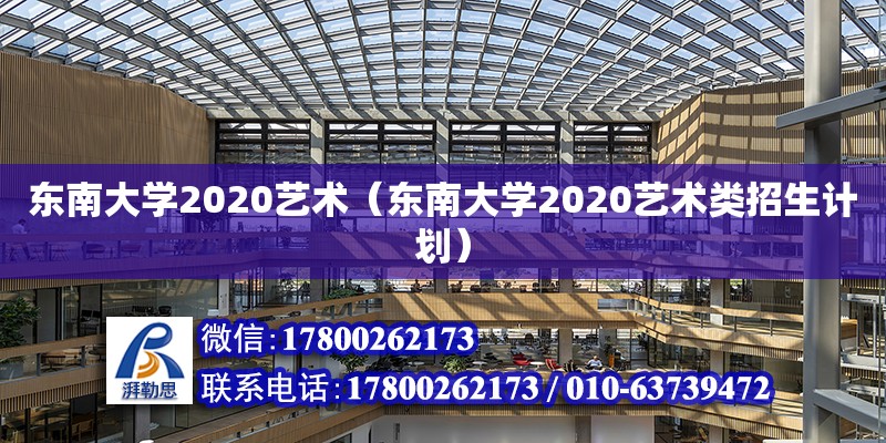 東南大學2020藝術（東南大學2020藝術類招生計劃）