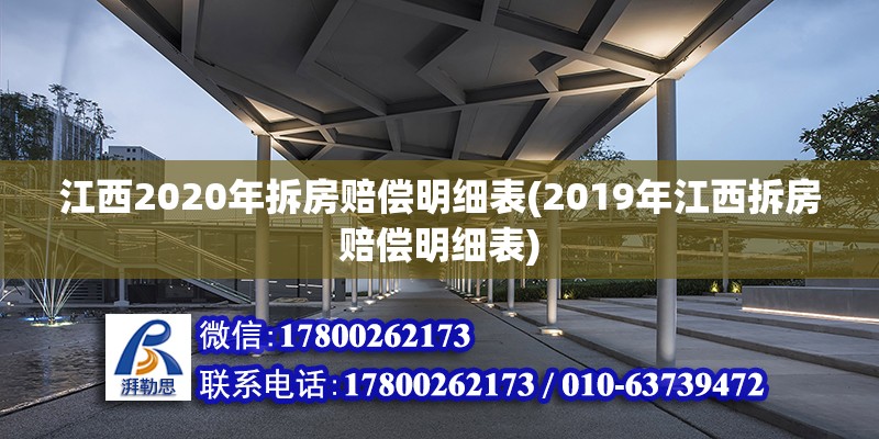 江西2020年拆房賠償明細表(2019年江西拆房賠償明細表)