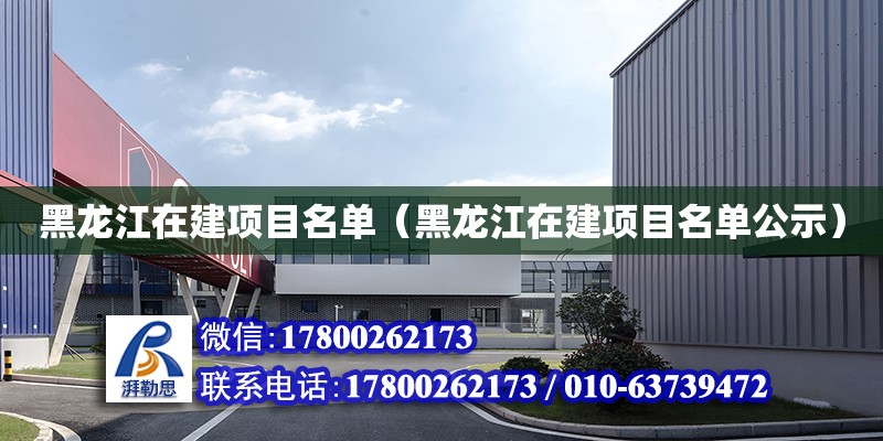 黑龍江在建項目名單（黑龍江在建項目名單公示）