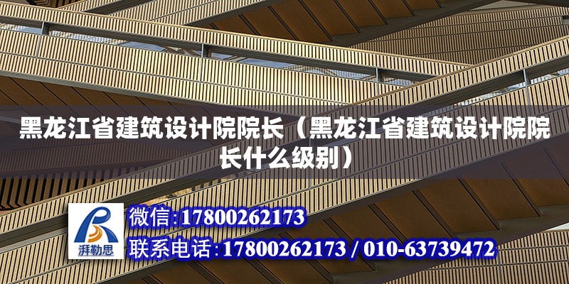 黑龍江省建筑設(shè)計(jì)院院長（黑龍江省建筑設(shè)計(jì)院院長什么級別） 結(jié)構(gòu)工業(yè)裝備設(shè)計(jì)