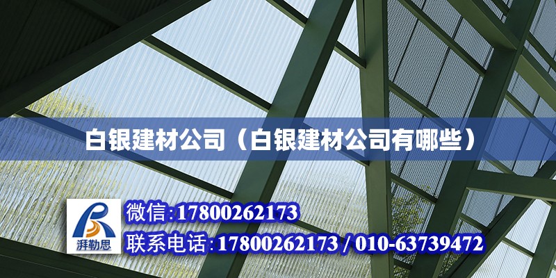 白銀建材公司（白銀建材公司有哪些）