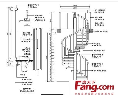 螺旋樓梯設(shè)計(jì)圖紙大全 建筑消防施工 第2張