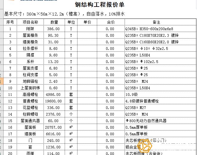 鋼結構廠房人工報價單一平方多少錢（鋼結構廠房人工報價單一平方多少錢彩鋼板費用） 建筑消防施工 第2張