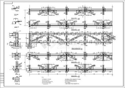 桁架設(shè)計(jì)圖紙（土木在線(xiàn)資料庫(kù)中桁架設(shè)計(jì)圖紙通常包括以下幾個(gè)方面） 結(jié)構(gòu)橋梁鋼結(jié)構(gòu)施工 第1張
