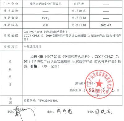 鋼結構防火涂料檢驗報告（鋼結構防火涂料檢驗報告是一個全面評估涂料性能和施工質量的重要文件） 結構機械鋼結構施工 第3張