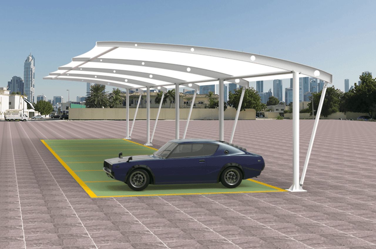 停車棚圖片效果圖用什么軟件制作（autocad制作停車棚效果圖） 鋼結構鋼結構螺旋樓梯設計 第5張