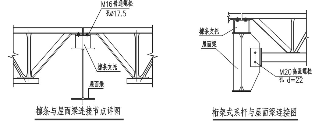 桁架結構實例圖（桁架結構與梁結構的比較）