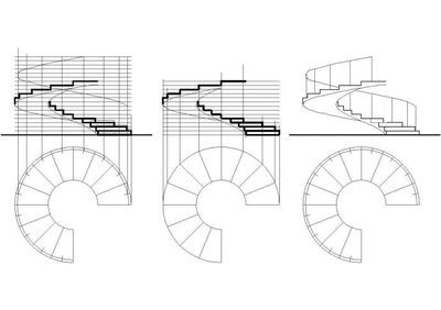 螺旋樓梯畫法圖片（cad樓梯手繪方法介紹螺旋樓梯手繪方法介紹） 北京網架設計 第3張